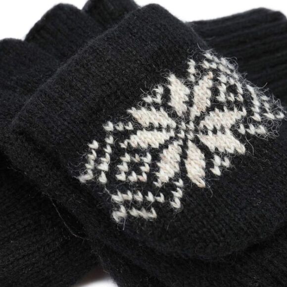 Thinsulate Thermal Insulation Fingerless Wool Mittens In Black - Picture 4 of 6